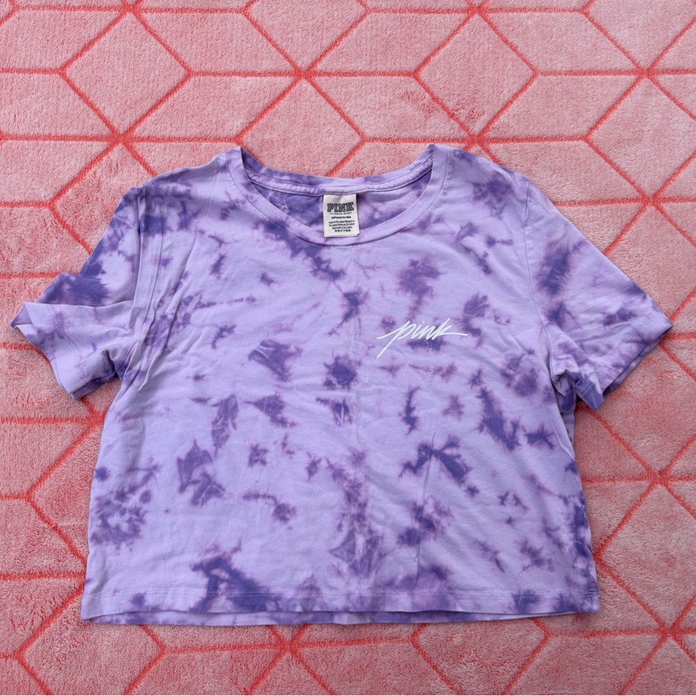 PINK Victoria's Secret Lavender Tie-Dye Tee